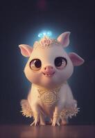 en vit gris bebis bär mjuk kunglig klänning. generativ ai foto