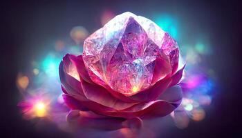 abstrakt bakgrund av kvartsit kristall organisk sakura blomma. generativ ai foto