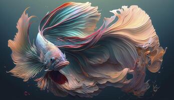 skönhet fantasi stridande fisk konst , generativ ai foto