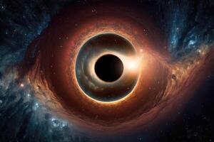 mysterier av svart hål. ai genererad foto