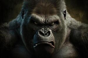 arg gorilla ansikte. ai genererad foto