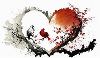 röd hjärta, röd kärlek form på vit bakgrund, Lycklig valentine dag bakgrund, hjärta form, kärlek, känsla, valentine kort, hjärtans dag, lycka, baner, design, bakgrunder, generera ai foto