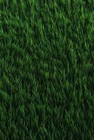 fält av färsk grön gräs textur som en bakgrund, topp stänga upp se. generativ ai. foto