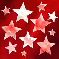 vattenfärg stjärnor sömlös mönster. ritad för hand vit stjärnor på röd bakgrund design. abstrakt sömlös mönster. grunge bakgrund. generativ ai foto