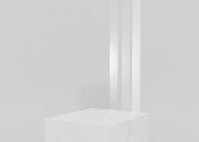 3d tolkning Produkter minimal podium på vit plattform foto