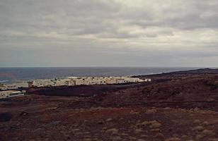 original vulkanisk landskap från de spanska ö av lanzarote foto