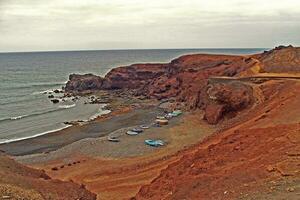 original vulkanisk landskap från de spanska ö av lanzarote foto