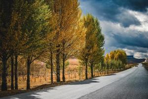 spektakulär landskap i de hög bergen av Västra Sichuan, Kina, med annorlunda säsonger foto