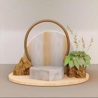 sten visa produkt estetisk, minimalistisk podium attrapp ,generativ ai foto