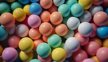 lugg av färgrik plast bollar ,generativ ai foto