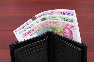 central afrikansk stater pengar - franc i de svart plånbok foto