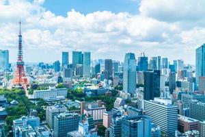 Tokyo stadshorisont i Japan foto