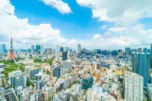 Tokyo stadshorisont i Japan foto