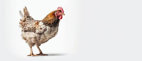 kyckling isolerat på vit bakgrund. skapas generativ ai foto