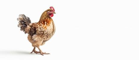 kyckling isolerat på vit bakgrund. skapas generativ ai foto