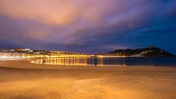 kväll se på de kust av san sebastian Spanien foto