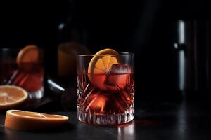 negroni cocktail. ai genererad foto