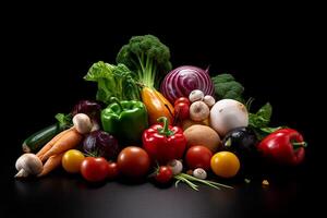 friska mat, grönsaker, frukter. Foto realism skapas med ai verktyg