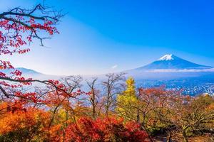 vackert landskap av Mt. fuji under höstsäsongen foto