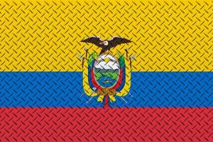 3d flagga av ecuador på en metall foto