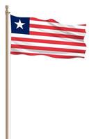 3d flagga av Liberia på en pelare foto
