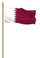 3d flagga av qatar på en pelare foto