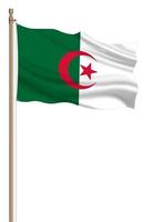 3d flagga av algeriet på en pelare foto