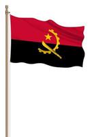 3d flagga av angola på en pelare foto