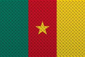 3d flagga av cameroon på en metall foto