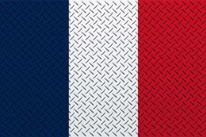 3d flagga av Frankrike på en metall foto