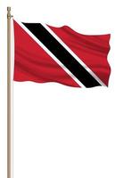 3d flagga av trinidad och tobago på en pelare foto