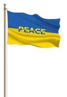 3d flagga av ukrainska i de begrepp av fred i ukraina foto