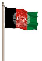 3d flagga av afghanistan på pelare foto