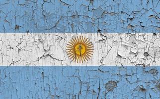 3d flagga av argentina på sten vägg foto