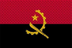 3d flagga av angola på en metall foto