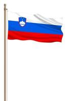 3d flagga av slovenien på en pelare foto