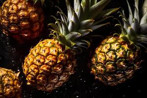 hawaiian ananas bakgrund. neuralt nätverk ai genererad foto