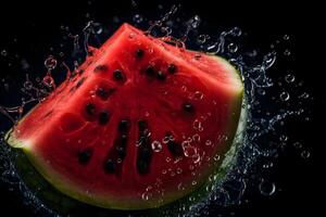 skivor av vattenmeloner. neuralt nätverk ai genererad foto