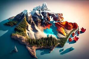 Kanada, en Land i norr Amerika, kultur, landskap. generativ ai foto