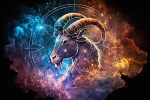 Stenbocken, zodiaken tecken, horoskop, astrologi. generativ ai foto