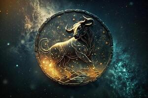 Oxen, zodiaken tecken, horoskop, astrologi. generativ ai foto