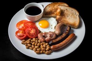 engelsk frukost mat meny. ai genererad. foto