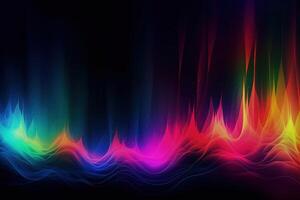 färgrik aurora abstrakt bakgrund illustration med generativ ai foto