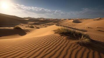 Västra guld sand öken- sahara, ai genererad bild foto