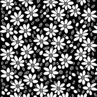 mönster av vit blommor på en svart bakgrund. generativ ai. foto