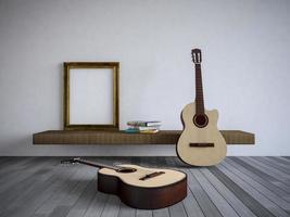 Gitarrer 3d i rummet foto