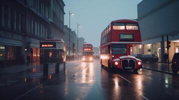 London gata bakgrund. illustration ai generativ foto