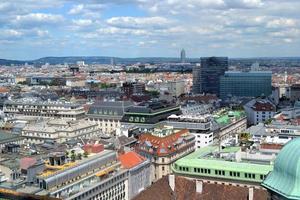 panorama av Wien, österrike från ovan foto