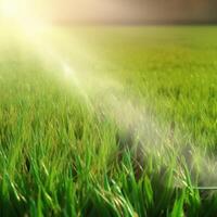 gräs bevattning systemet illustration ai generativ foto