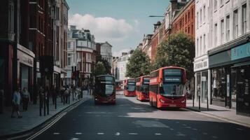 London gata bakgrund. illustration ai generativ foto